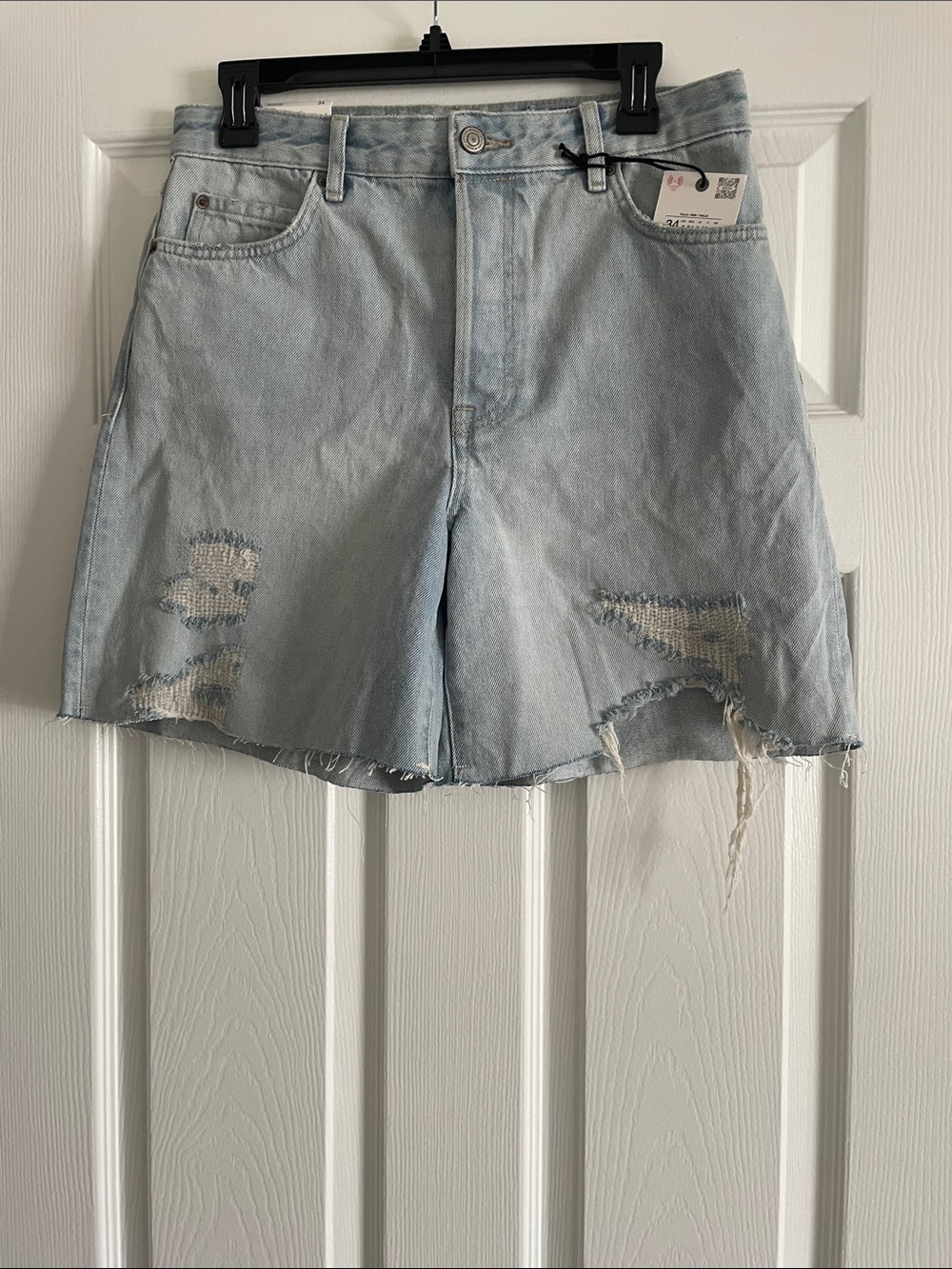 ZARA Distressed Bermuda Shorts